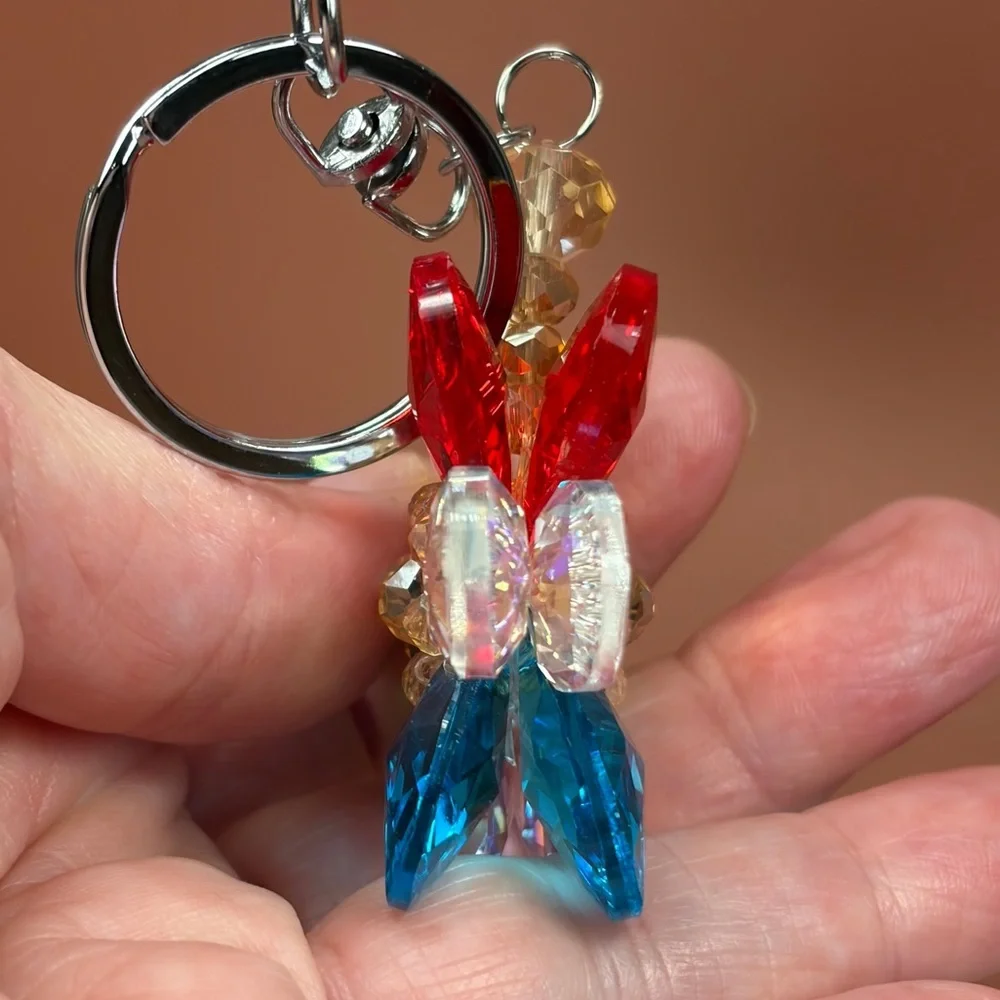 Sparkling Multicolored Crystal Flower Keychain/Bag Charm
